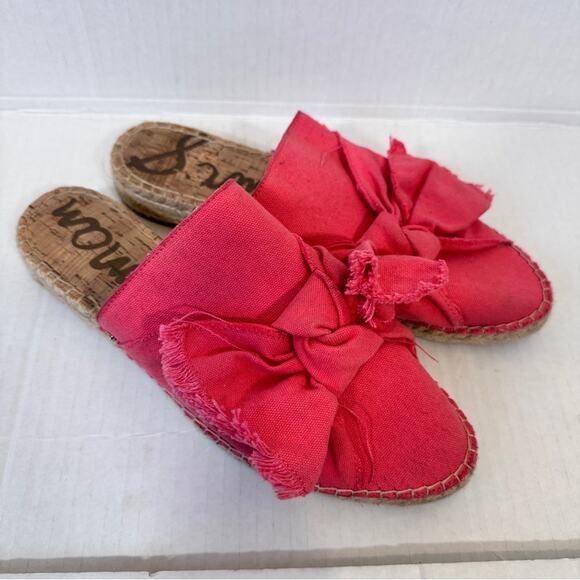 Sam Edelman Coral Fabric Espadrille Mule Sandals Womens 10 Beachy Summer Flats - Picture 9 of 9